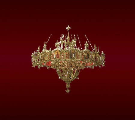 Candelabru Aluminiu Aurit cu Horos 115 Becuri